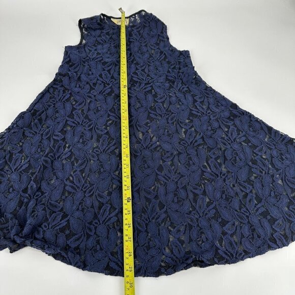 Free People Blue Lace Translucent Sleeveless Dress Lace overlay Size XS - Picture 8 of 12
